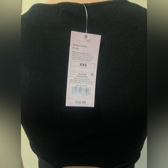 Wild Fable Black Ribbed Crop Top - Picture 3 of 4